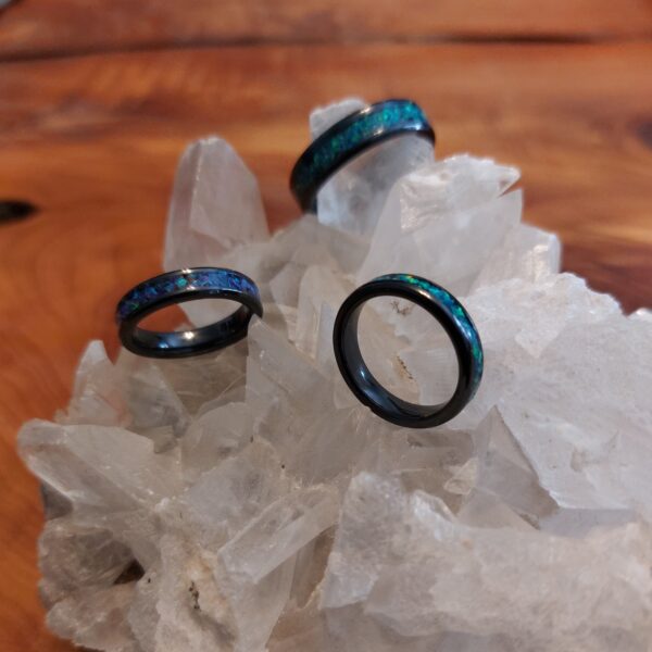 Hand crafted custom crushed opal ring great quality hand made!