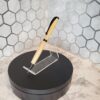 Handmade Pen - Slimline Twist Pen: Black Enamel with American Elm - Image 2